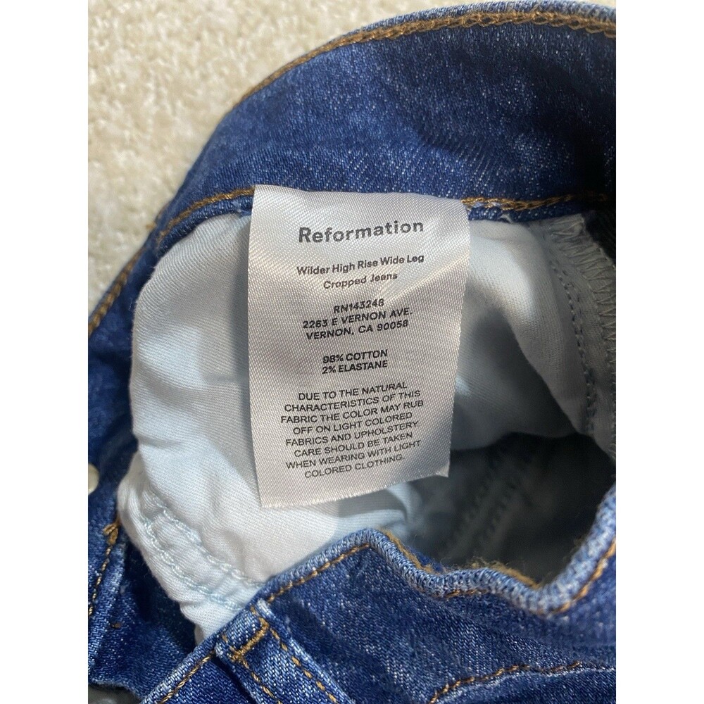Reformation Bex Super Stretch High Rise Wide Leg Jeans Wheeler Size 26 - Picture 9 of 16